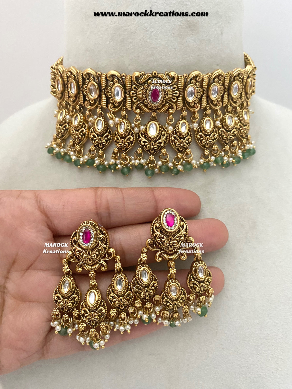 Robin Premium Quality Gold Plated Rajwadi choker set