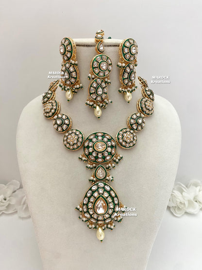 Tania Premium Quality uncut Kundan Statement Necklace set