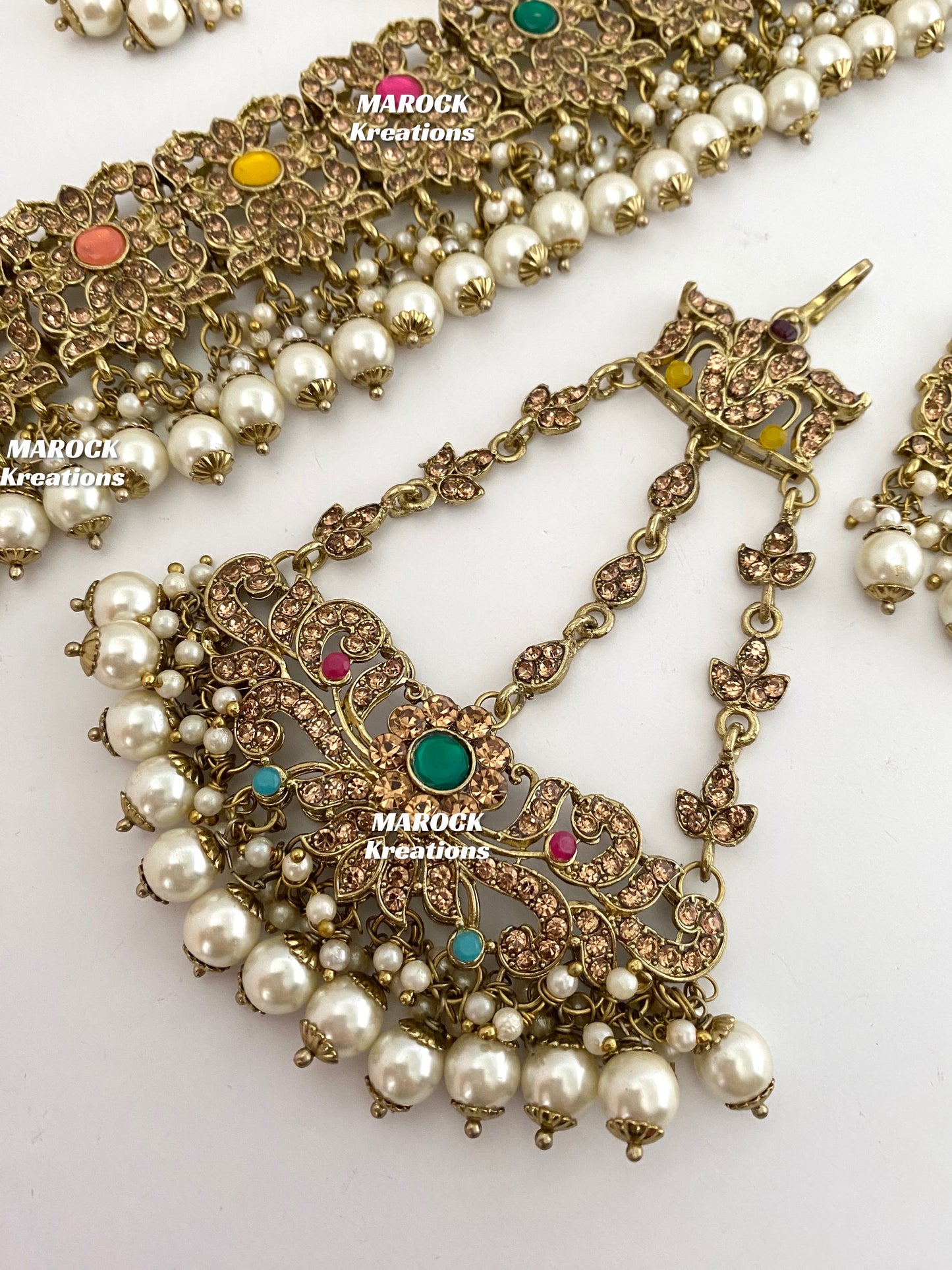 Antique Gold Pakistani Choker set