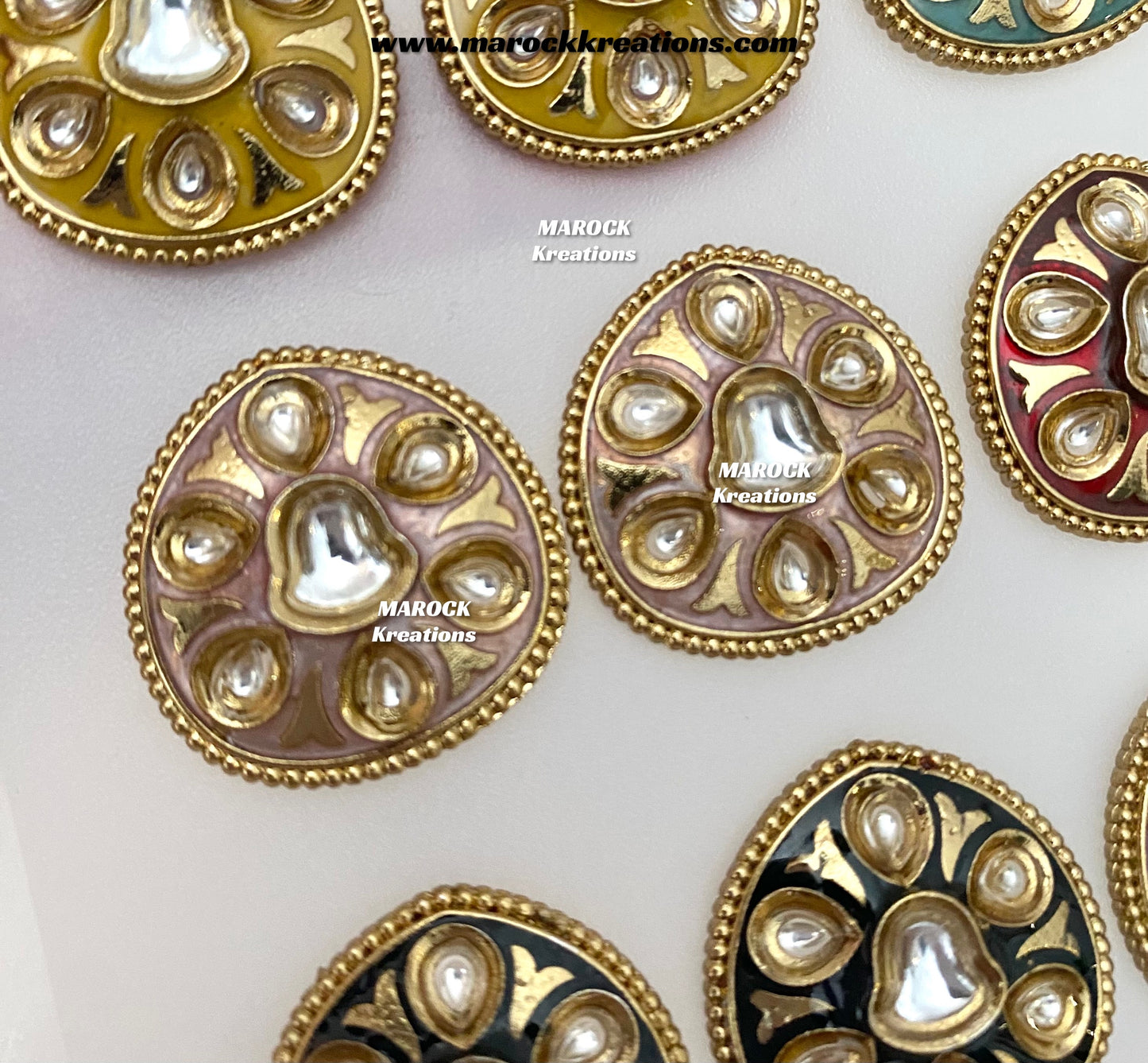 Natashi Meenakari Kundan Studs/Earrings