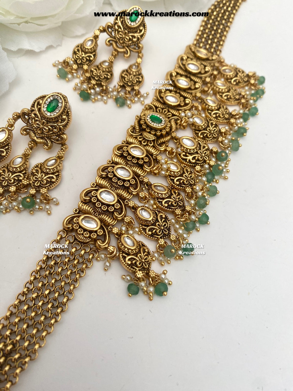 Robin Premium Quality Gold Plated Rajwadi choker set