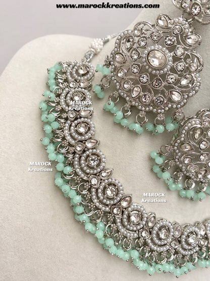 Silver Stone Necklace set