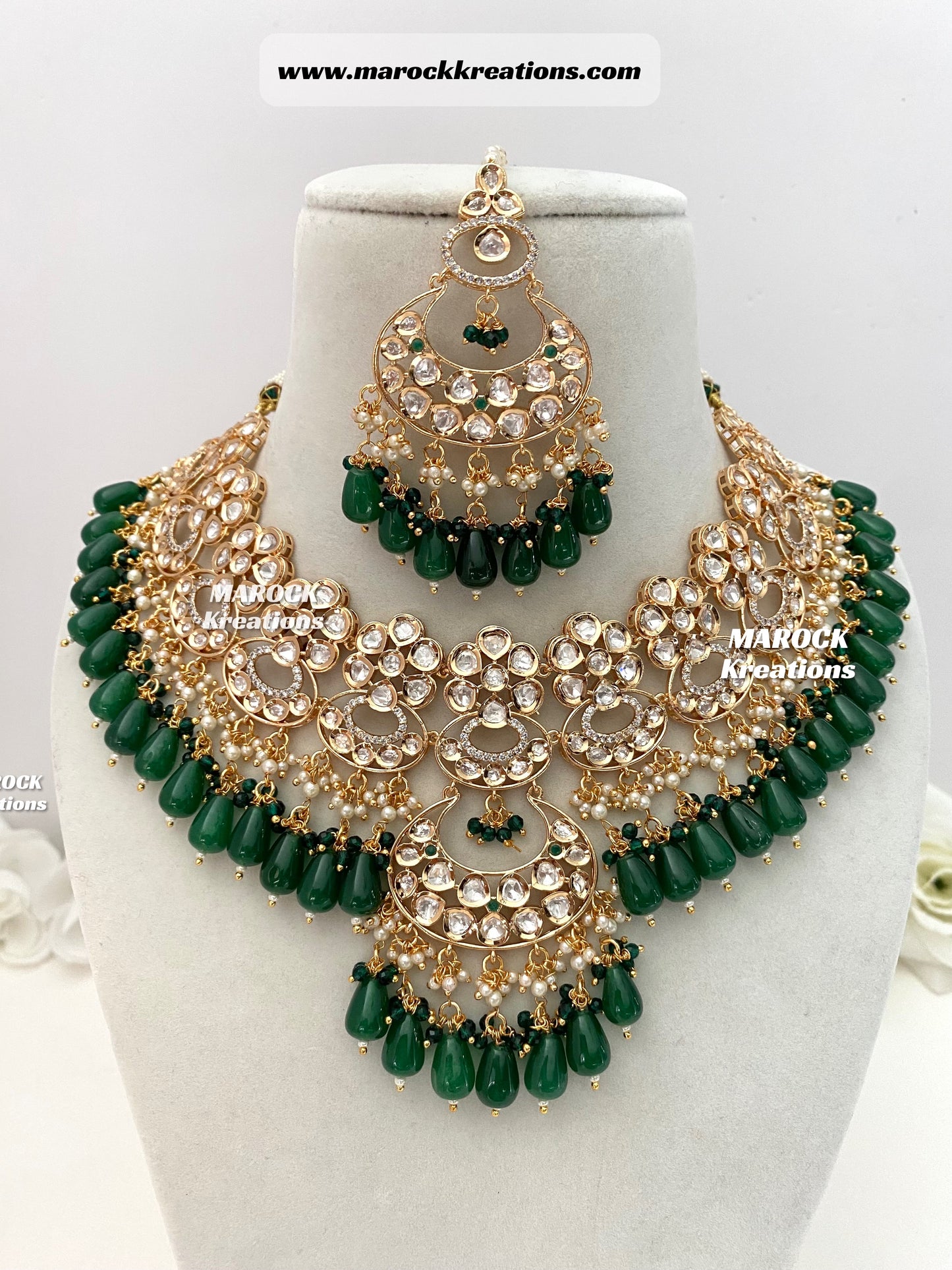 Premium Quality Tyani inspired Kundan gold plated Necklace set