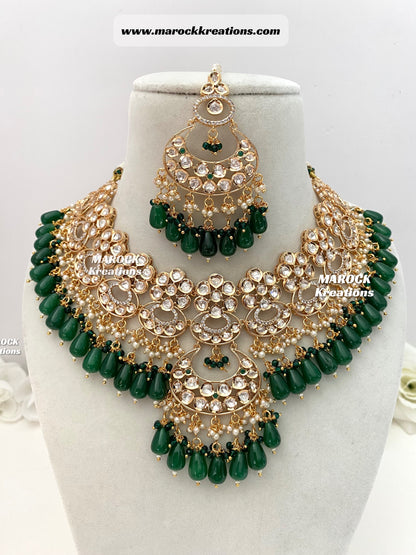 Premium Quality Tyani inspired Kundan gold plated Necklace set