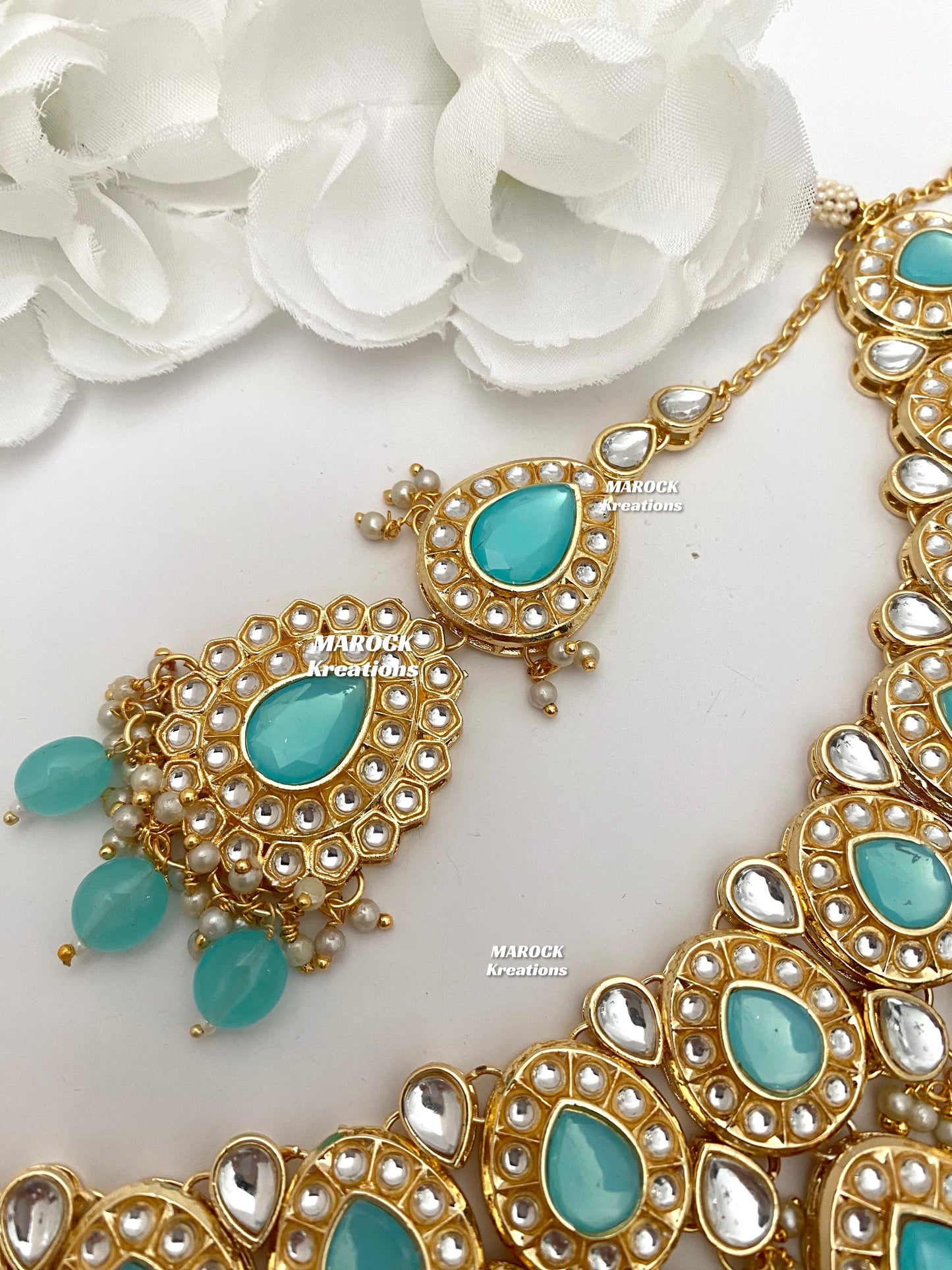 Premium Quality Thappa Kundan Necklace set/Bridal set