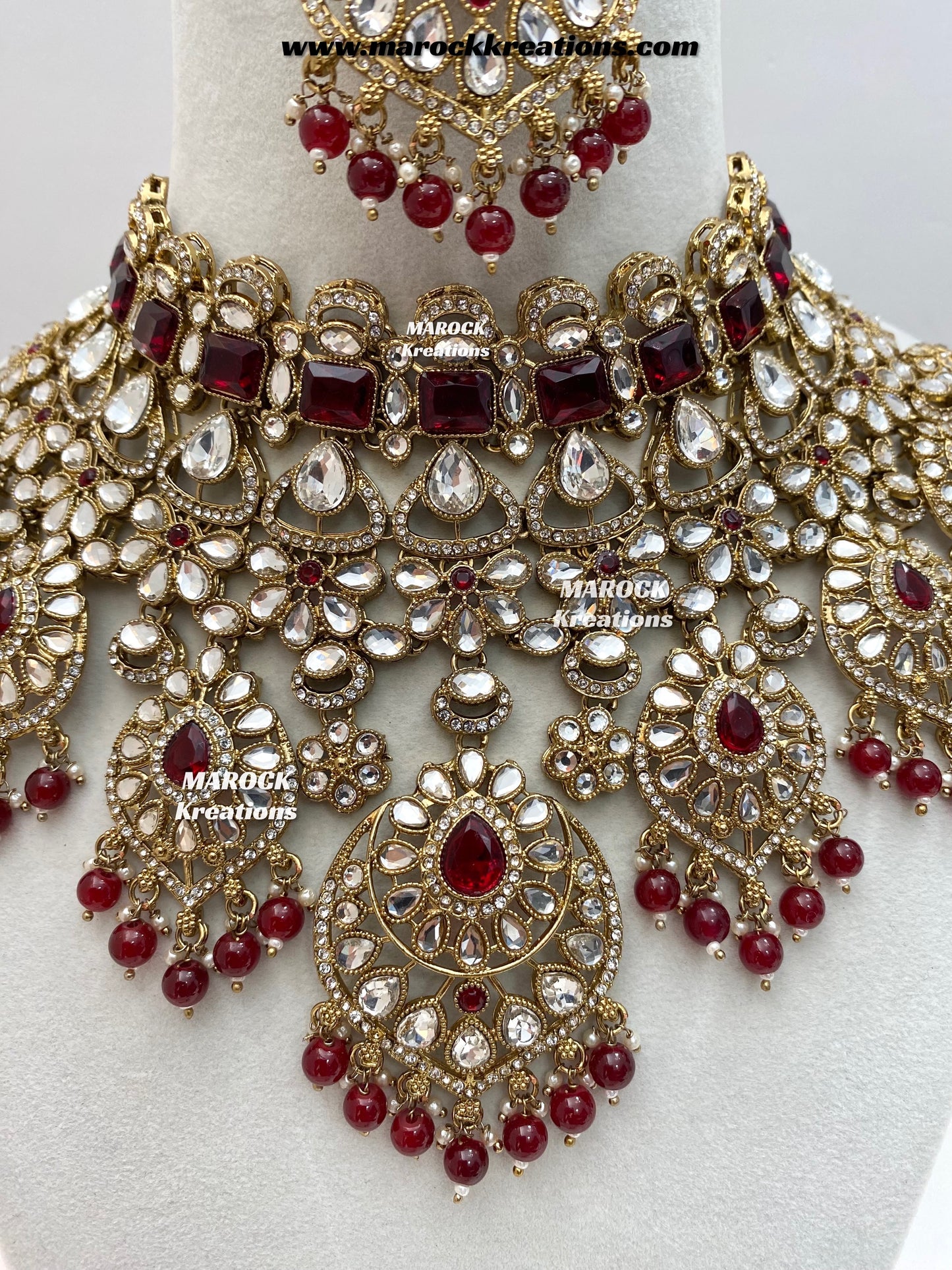 Shinal Uncut Polki Statement Necklace set/Bridal set