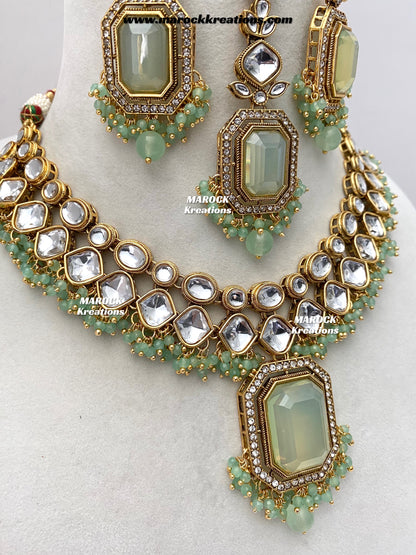 Shabnam Premium Quality Kundan Statement Necklace set