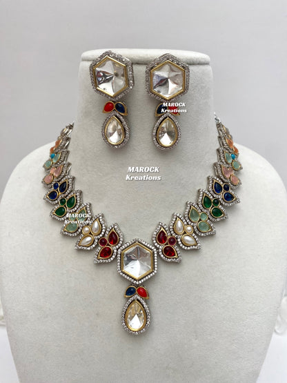 Katie Tyani inspired Premium Quality Kundan Statement Necklace set