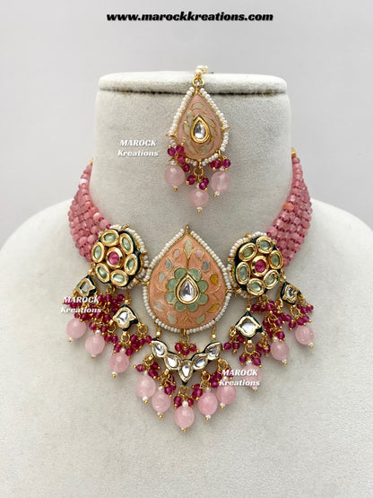 Natasha Premium Quality Kundan Meenakari Statement Choker set