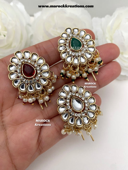 Kundan hair pins/Braid and bun pins