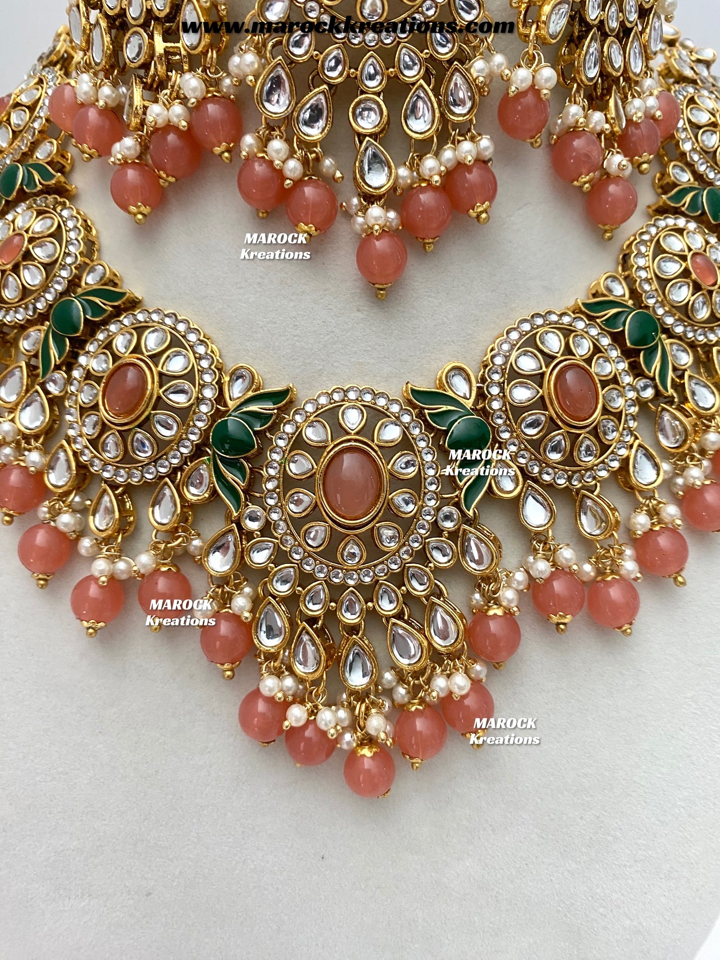 Iqra Premium Quality Kundan Meenakari Statement Necklace set