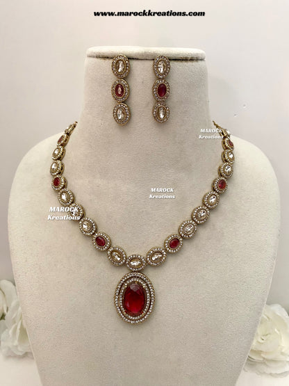 Raveen Premium Quality Kundan Necklace set