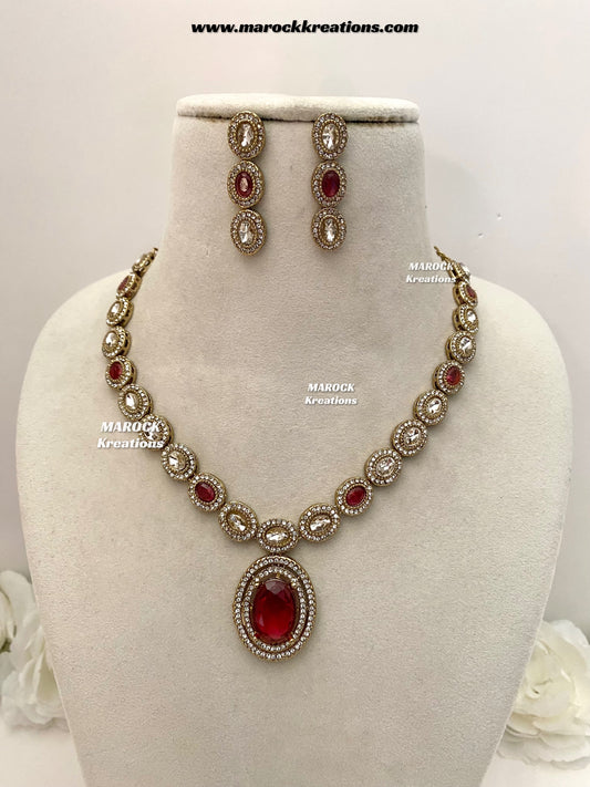 Raveen Premium Quality Kundan Necklace set