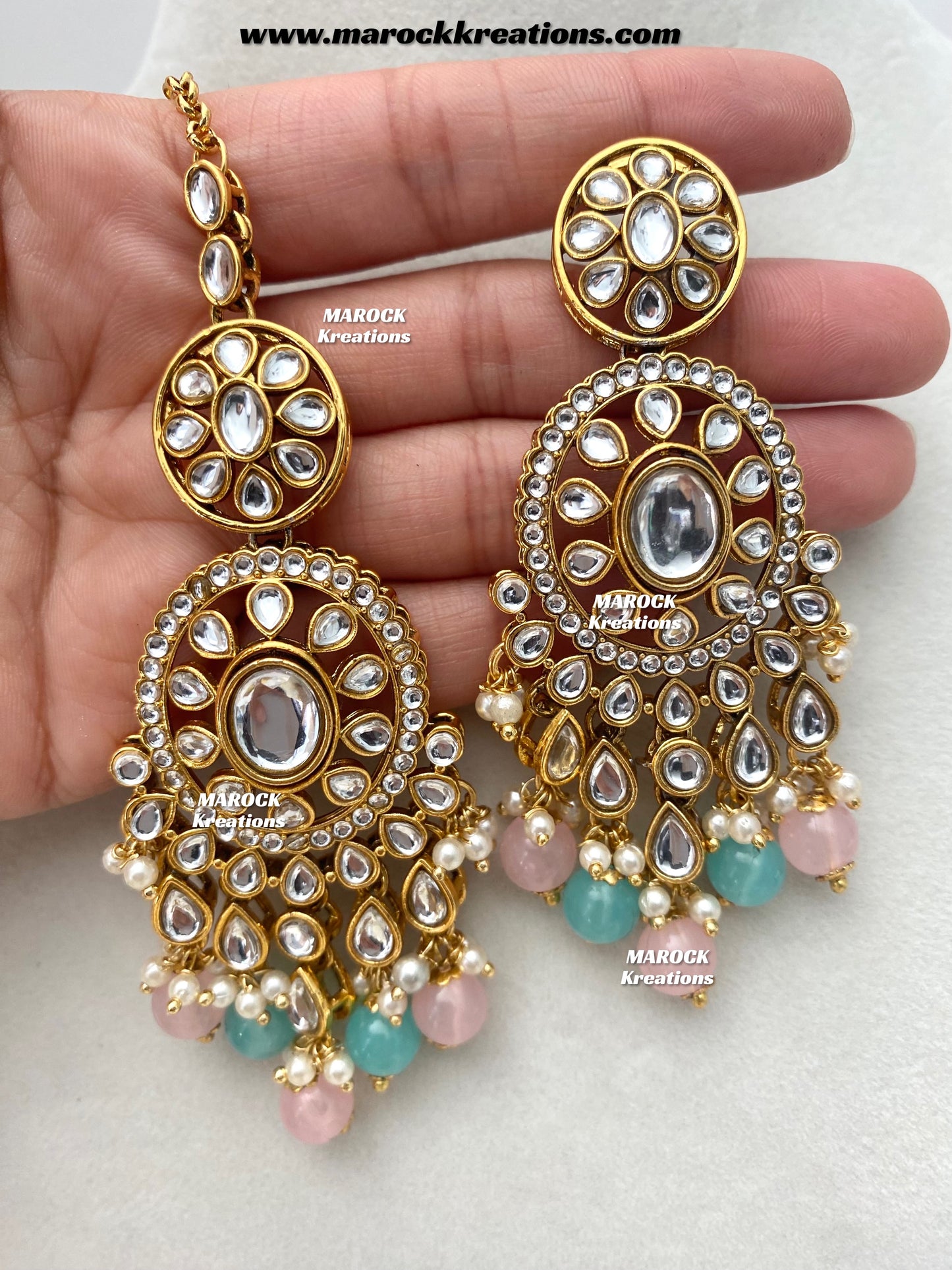 Iqra Premium Quality Kundan Meenakari Statement Necklace set