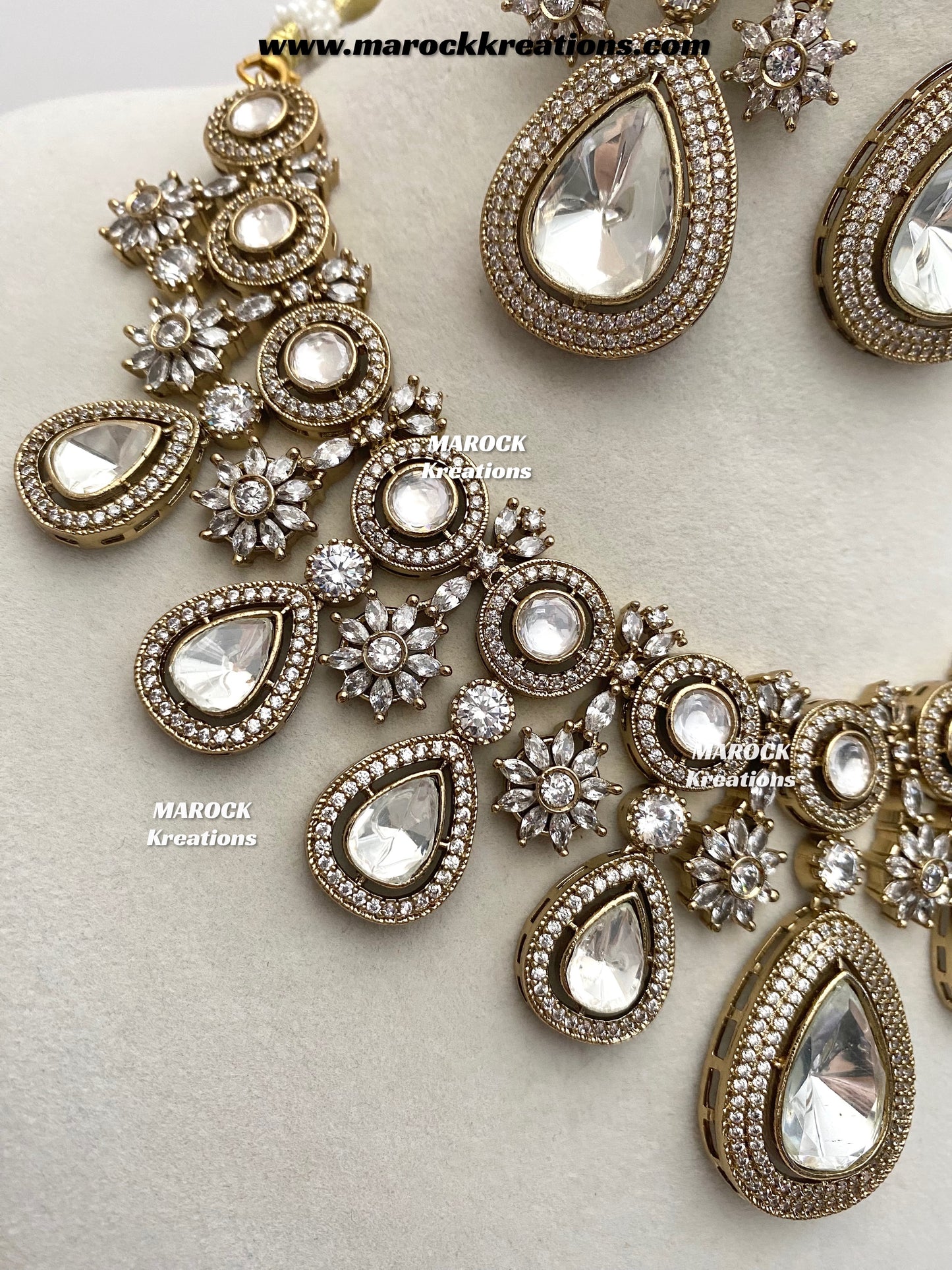Marie Premium Quality Moissanite Kundan Necklace set