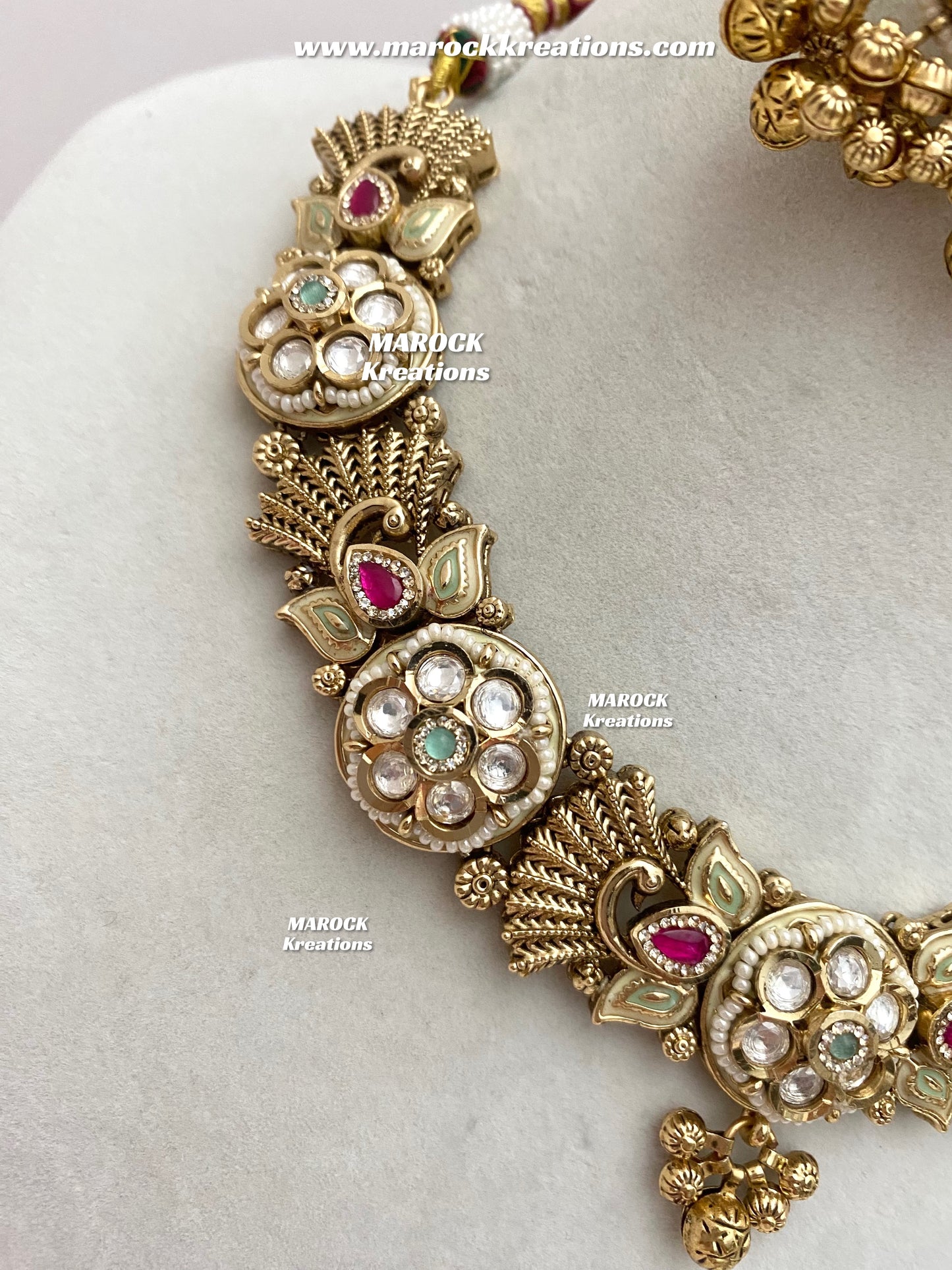 Nafeesa Premium Quality Gold Plated Rajwadi Necklace set