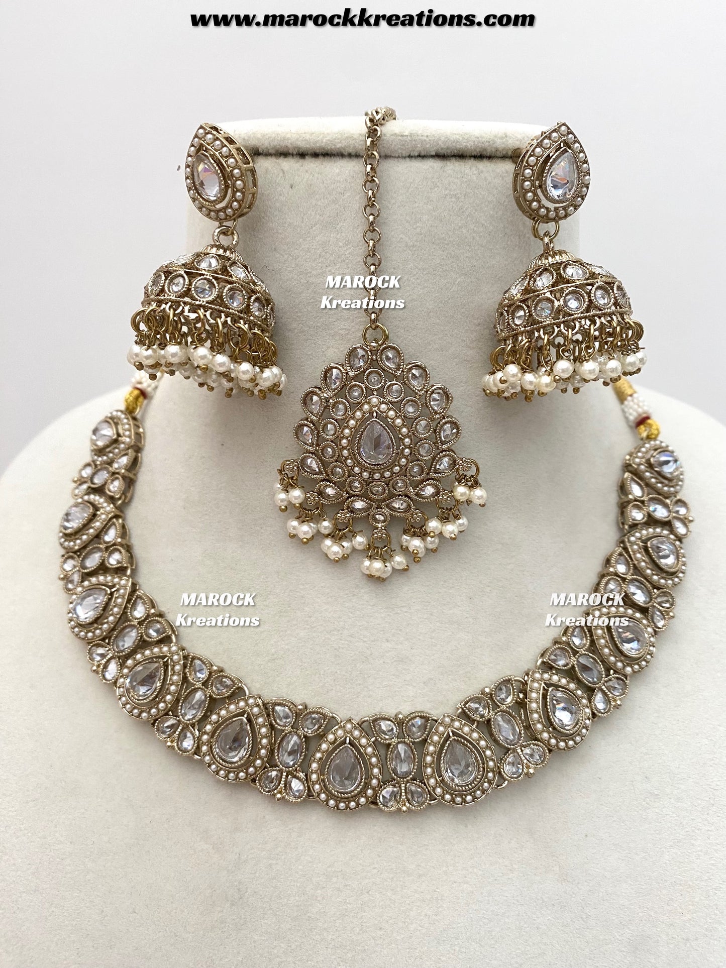 Hemani Antique gold Polki Necklace set