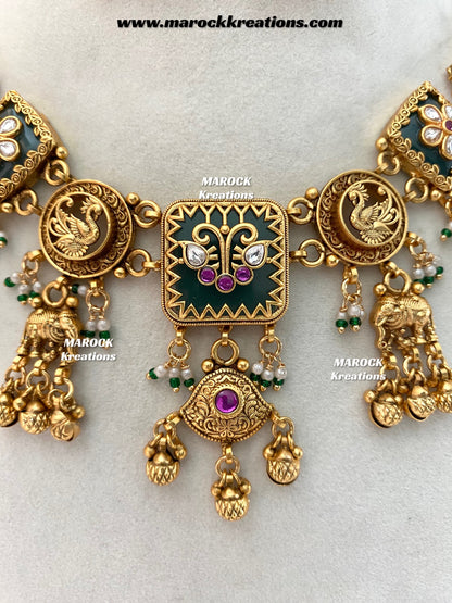 Kamini Premium Quality exclusive Gold Plated heritage necklace set