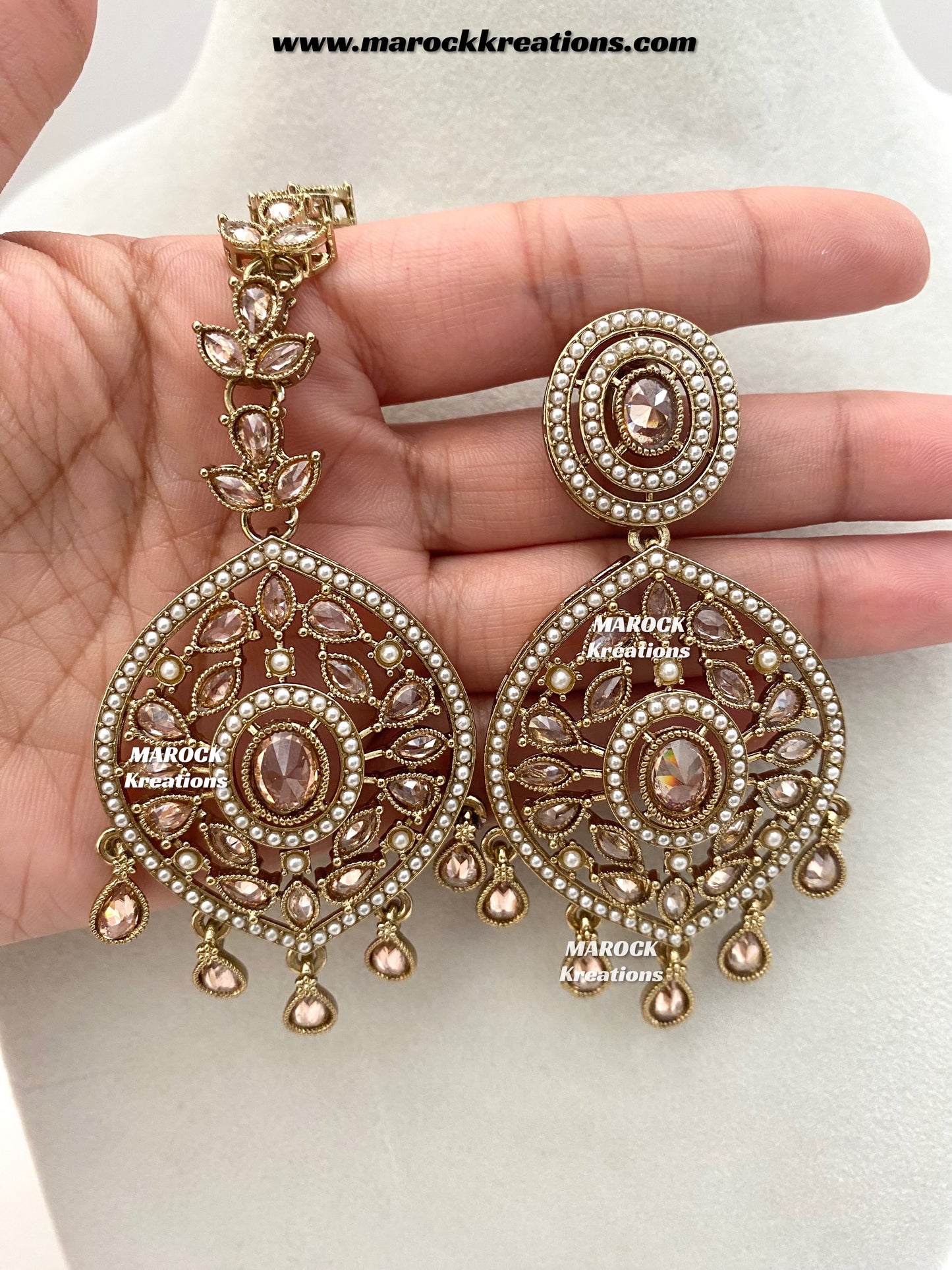 Mavis Antique Gold Polki Necklace set