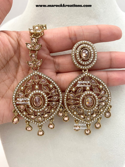 Mavis Antique Gold Polki Necklace set