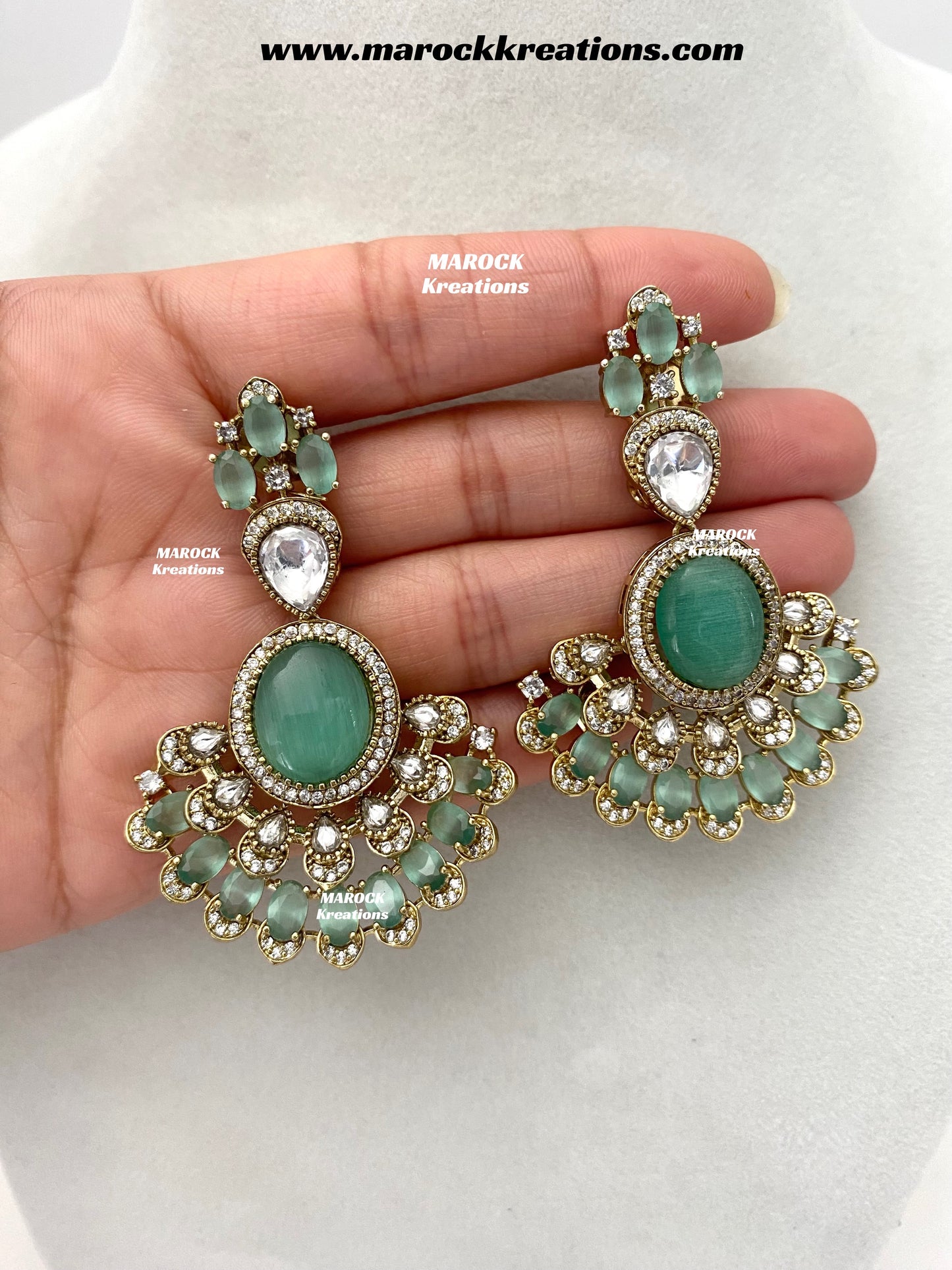 Nicole Sabyasachi inspired Moissanite Kundan and American diamond Necklace set