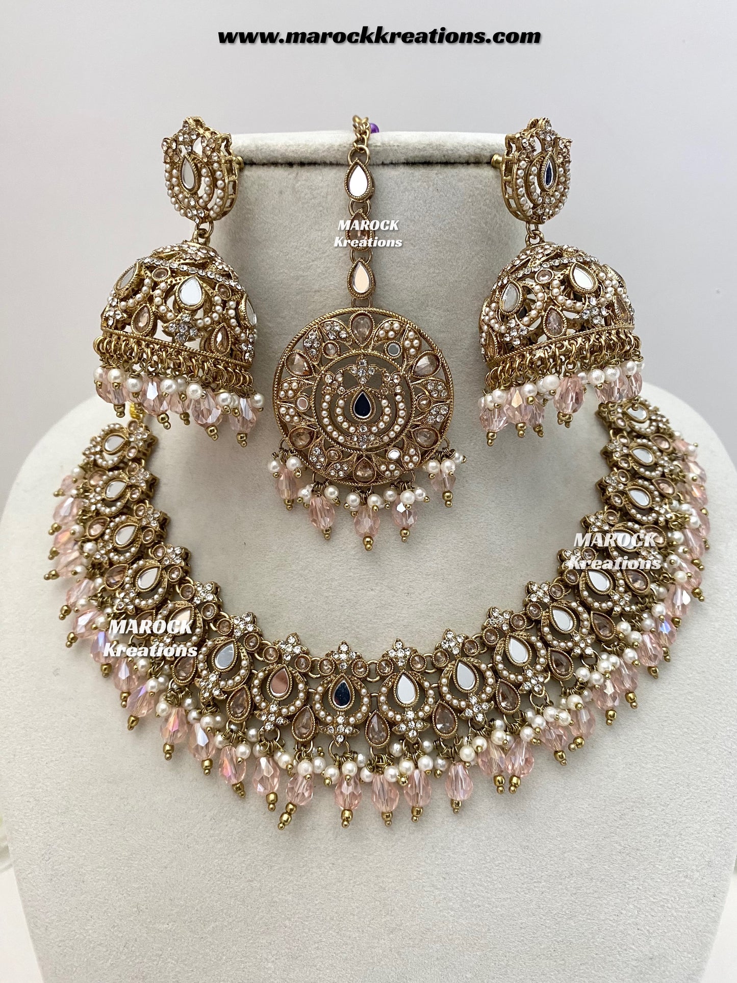 Premium Quality Mirror necklace set