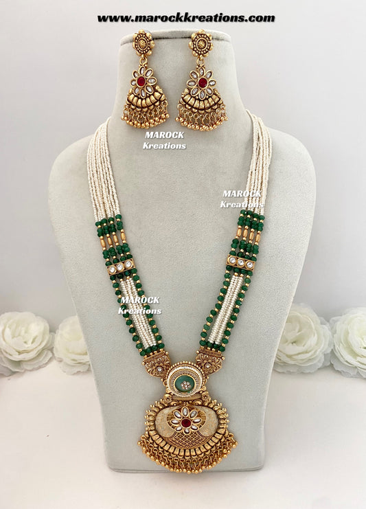 Anisa Premium Quality Gold plated exclusive heritage Rani haar set