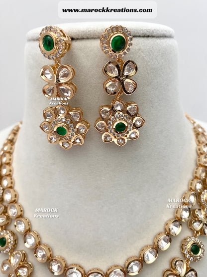 Diva Tyani Inspired Premium Quality gold plated Kundan double layer exclusive Necklace set