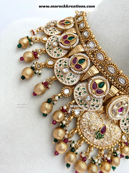 Zara Premium Quality Gold plated Kundan Necklace set