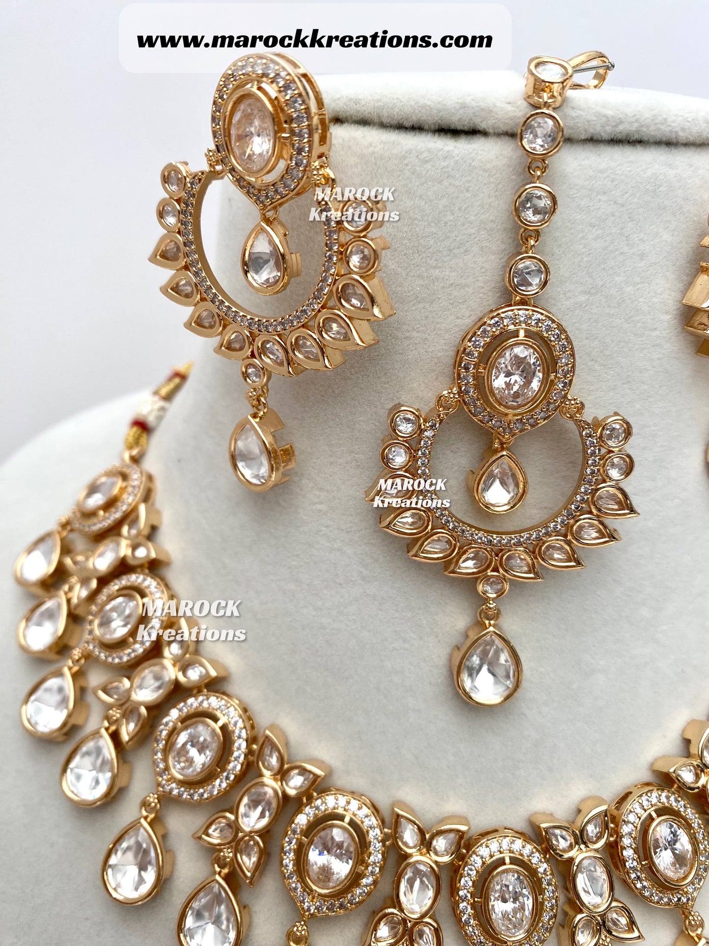 Naaz Tyani inspired Premium Quality gold plated Kundan Statement Necklace set