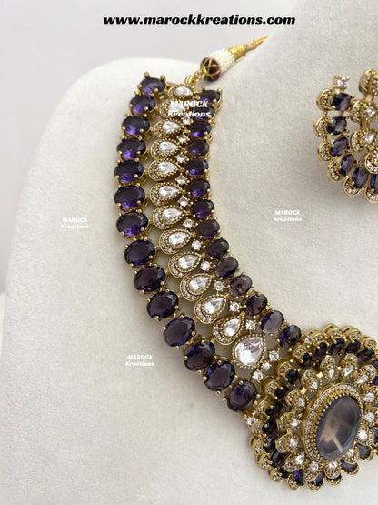 Nicole Sabyasachi inspired Moissanite Kundan and American diamond Necklace set