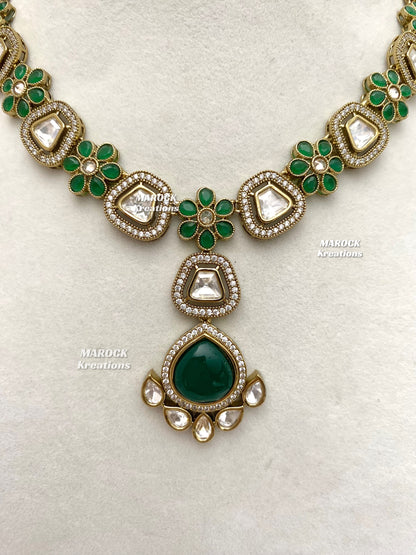 Amara Premium Quality Moissanite Kundan Necklace set