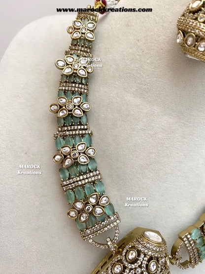 Nargis Moissanite Kundan exclusive Necklace set