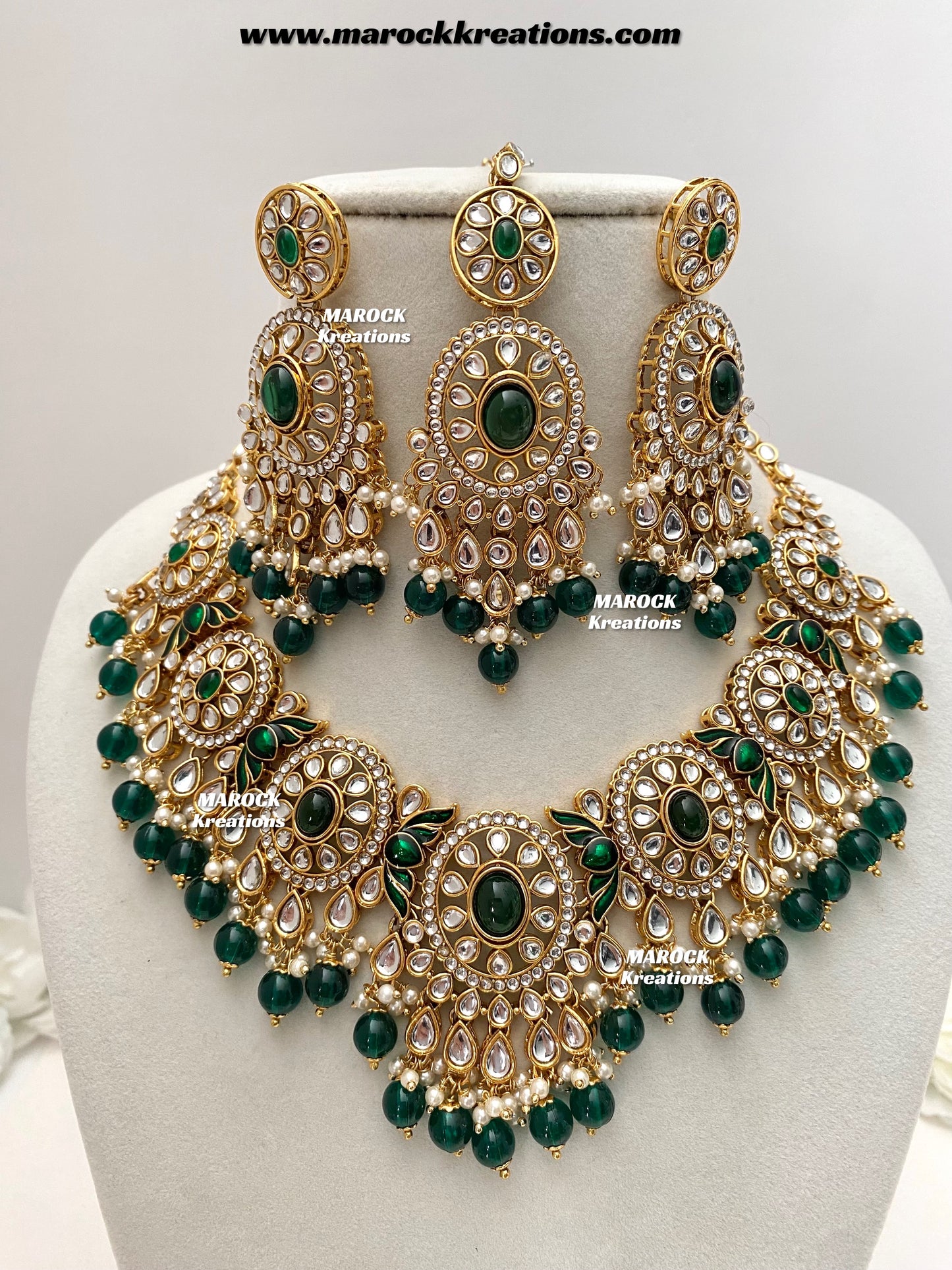 Iqra Premium Quality Kundan Meenakari Statement Necklace set