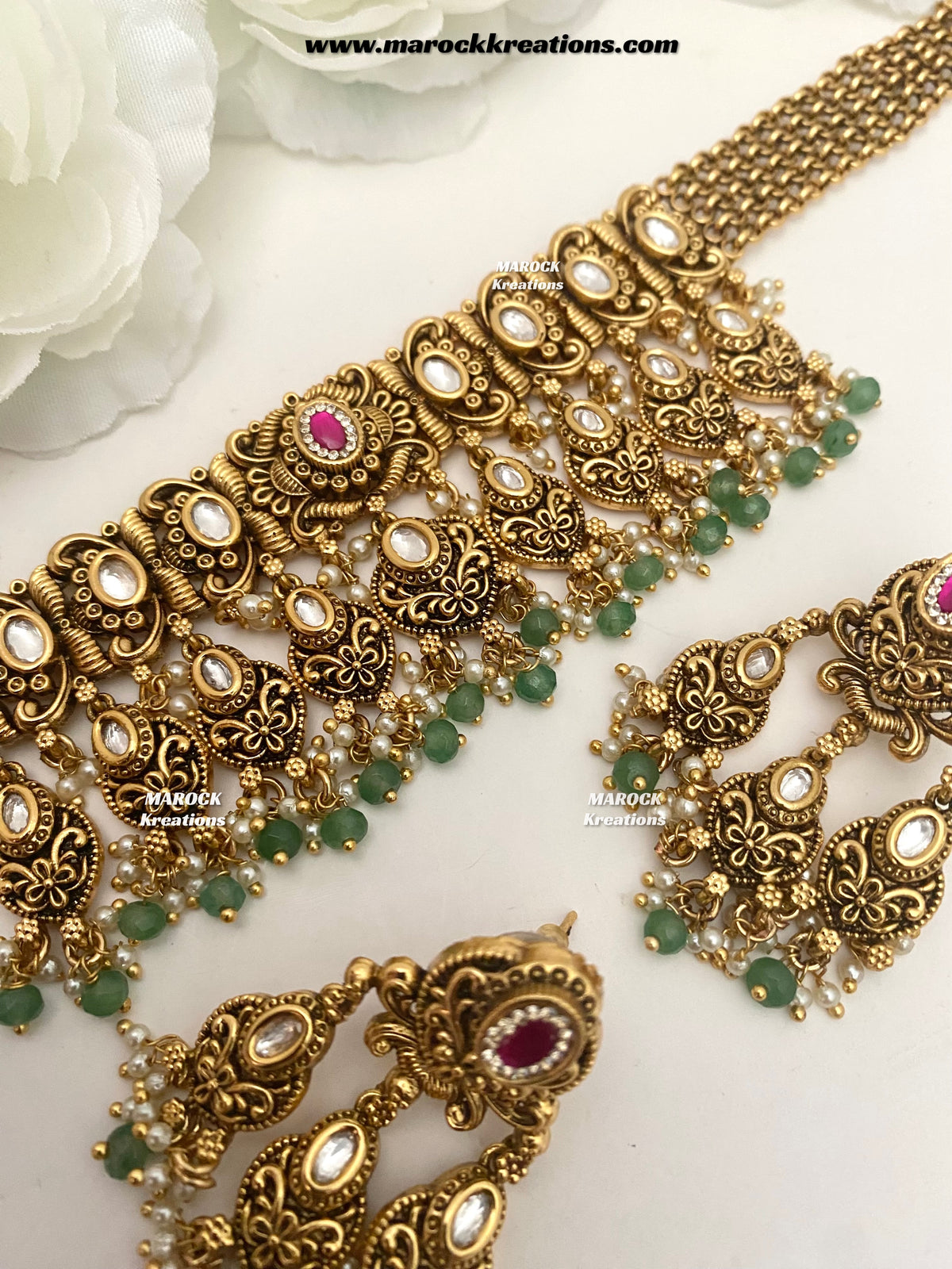 Robin Premium Quality Gold Plated Rajwadi choker set