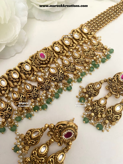 Robin Premium Quality Gold Plated Rajwadi choker set