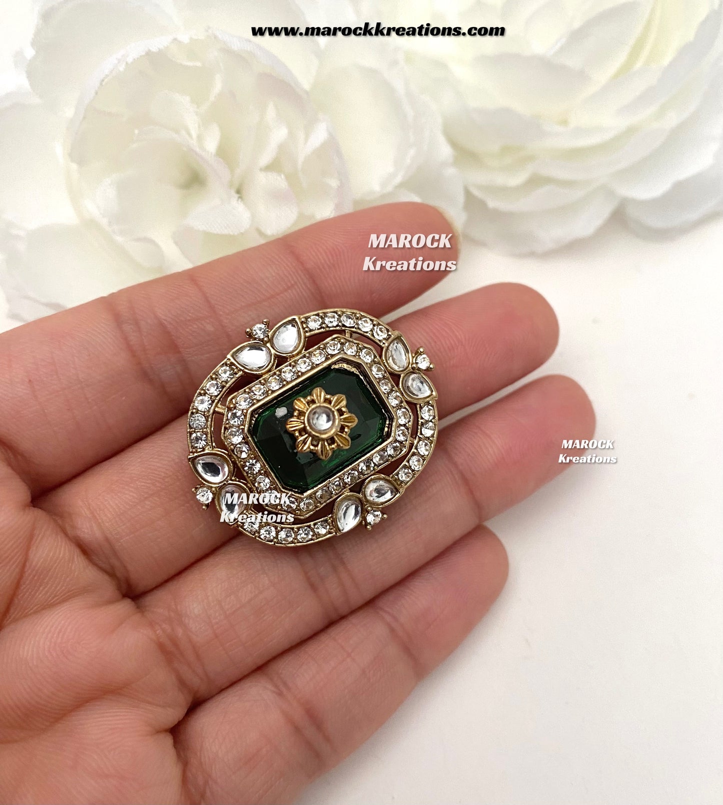 Yusrah Premium Quality Antique gold Kundan Statement Bridal set