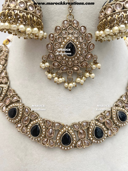 Hemani Antique gold Polki Necklace set