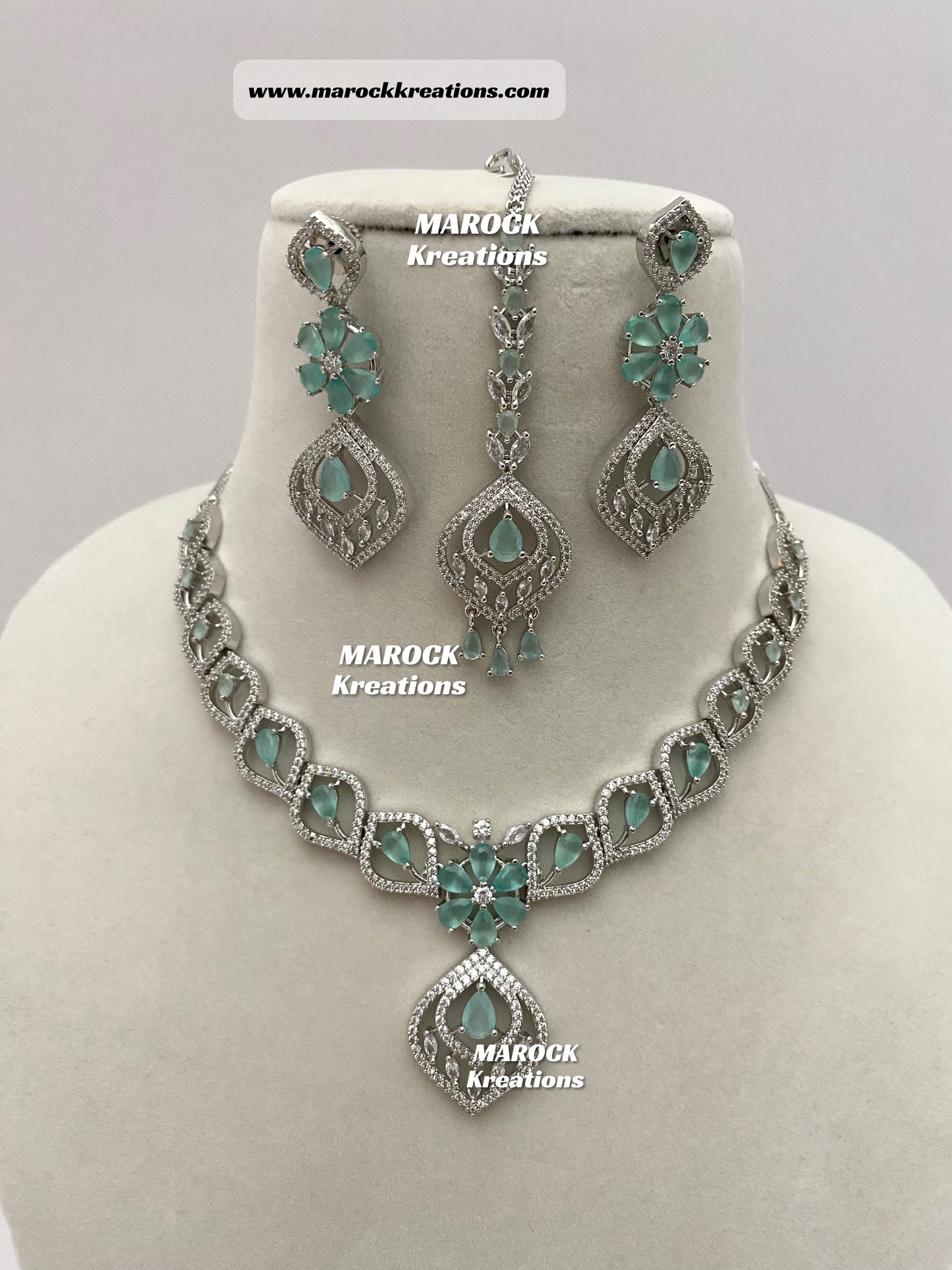 Silver American Diamond Necklace sets