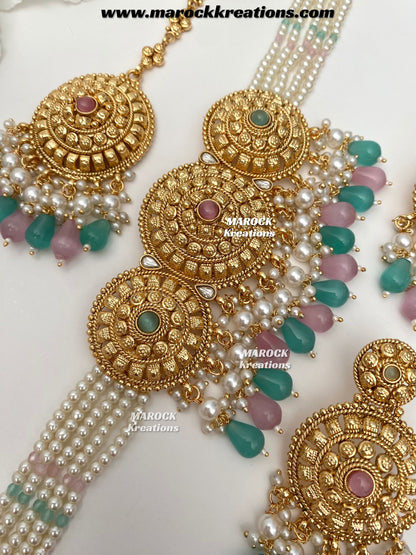 Anuja Premium Quality Gold Plated statement choker set