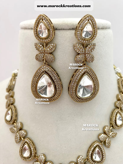 Falak Premium Quality Moissanite Kundan exclusive Necklace set