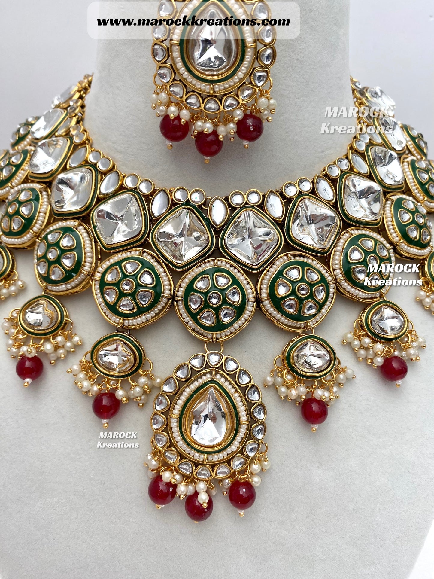 Hazel Kundan Meenakari Statement Necklace set/Bridal set