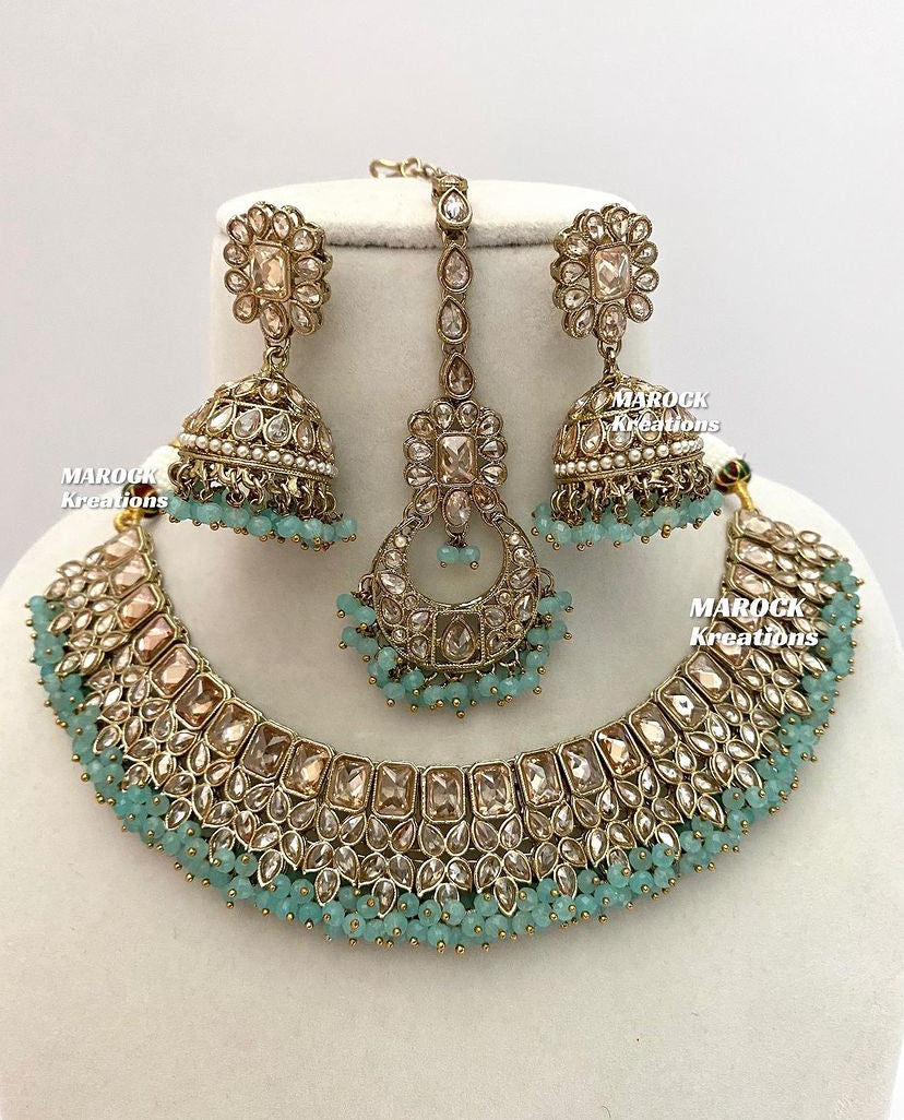 Antique Gold Polki Necklace set