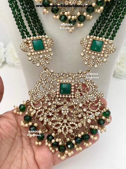 Sameena Premium Quality Pakistani Statement Rani haar set