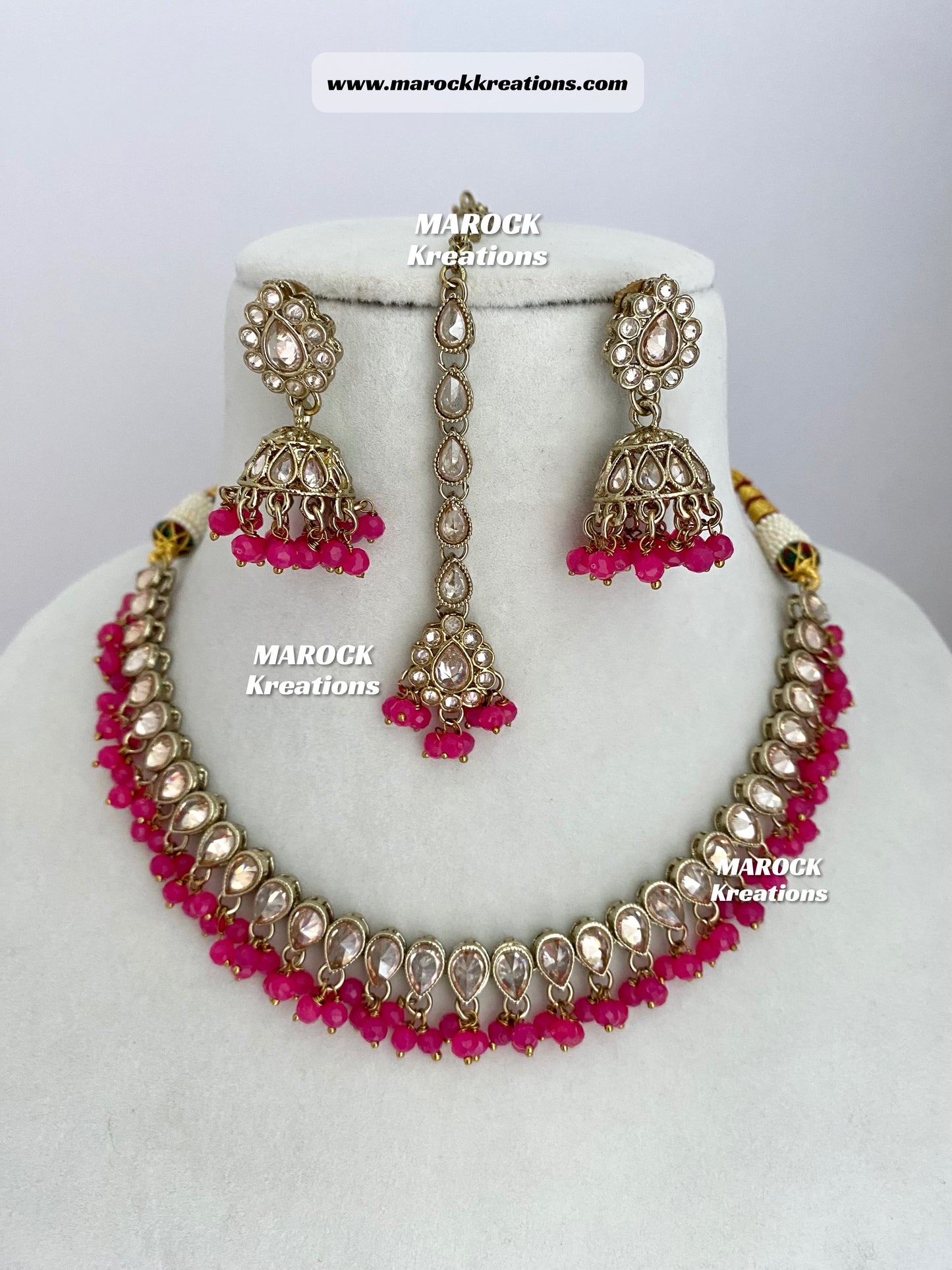 Polki Single Line Necklace set