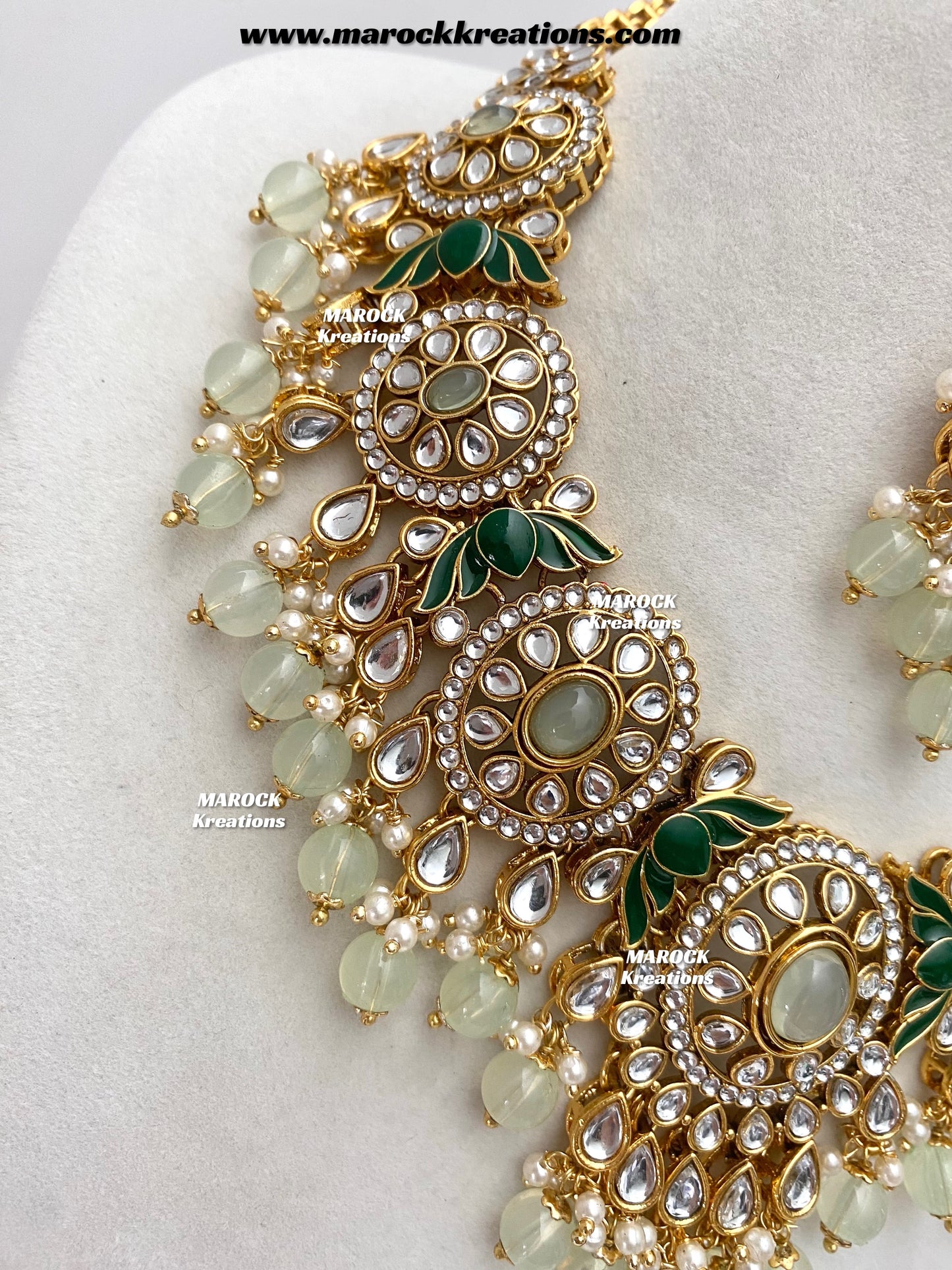 Iqra Premium Quality Kundan Meenakari Statement Necklace set
