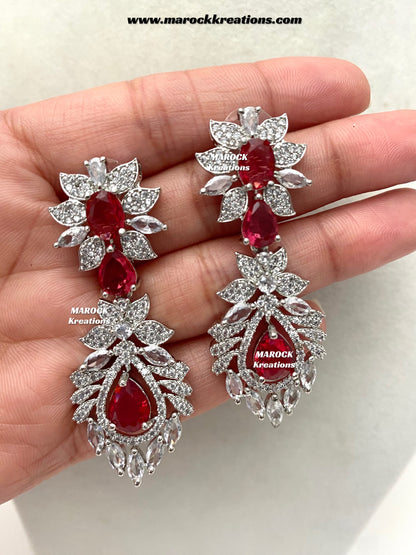 Austin Silver American Diamond Necklace set