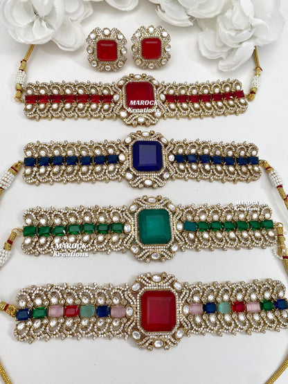 Paloma Sabyasachi inspired Premium Quality Moissanite Kundan and American Diamond choker set