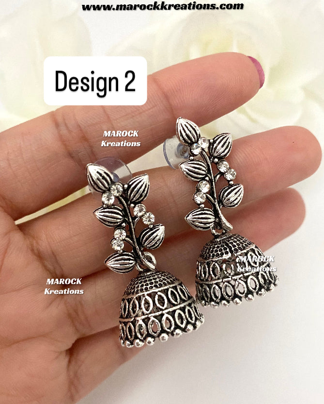 Paola Oxidized Mini Jhumki Earrings