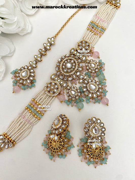 Shaneel Premium quality Kundan Choker set